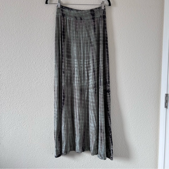 HODGES Women Tie Dye Maxi Skirt Large Olive Green Modal Blend Boho Hippie Fest - Picture 1 of 11